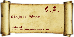 Olejnik Péter névjegykártya