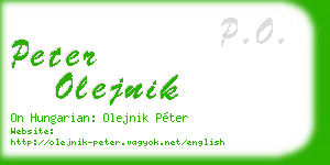 peter olejnik business card